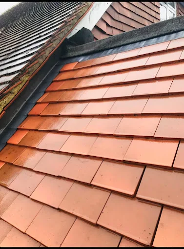 Fresh clay tile detail